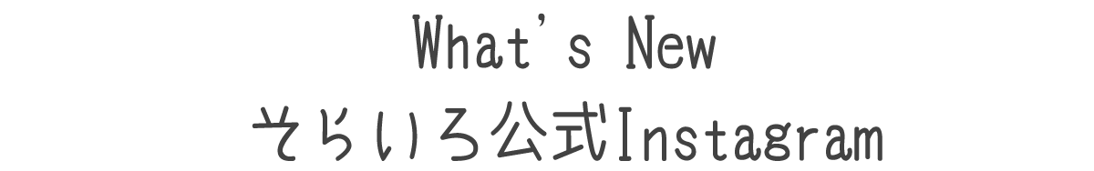 見出し：What's Newそらいろ公式Instagram